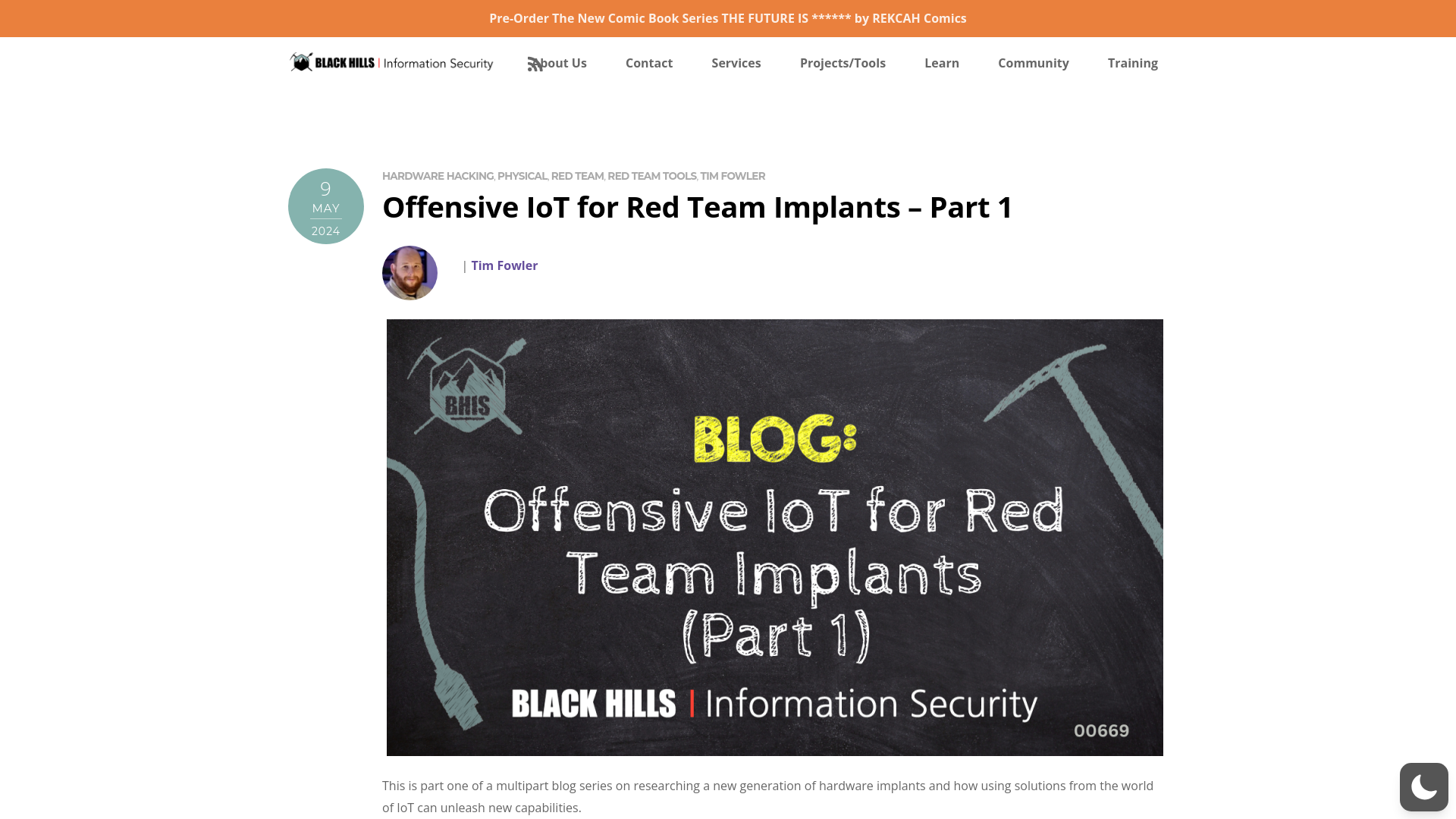 Offensive IoT for Red Team Implants - Part 1 - Black Hills Information Security