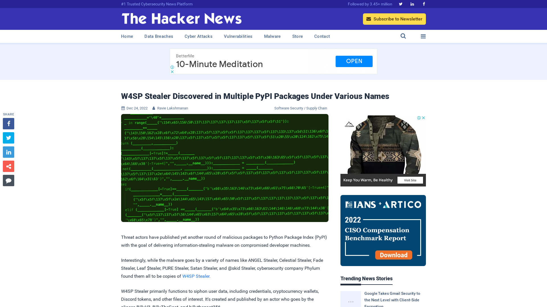 W4SP Stealer Discovered in Multiple PyPI Packages Under Various Names